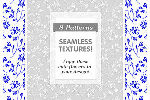 SET / 8 / Seamless flower Patterns