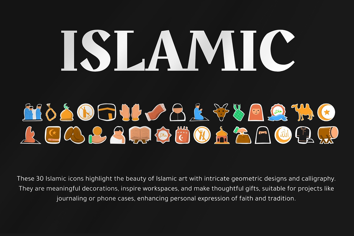 Islamic Icon Pack, a Solid Icon by Claymoon Lab (Photo 1 of 5)