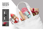 Isolated Christmas tote bag mockup, a Product Mockup by Make Beautiful Things (Thumbnail 1 of 6)