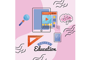 online education with tablet, an Education Illustration by studiogstock