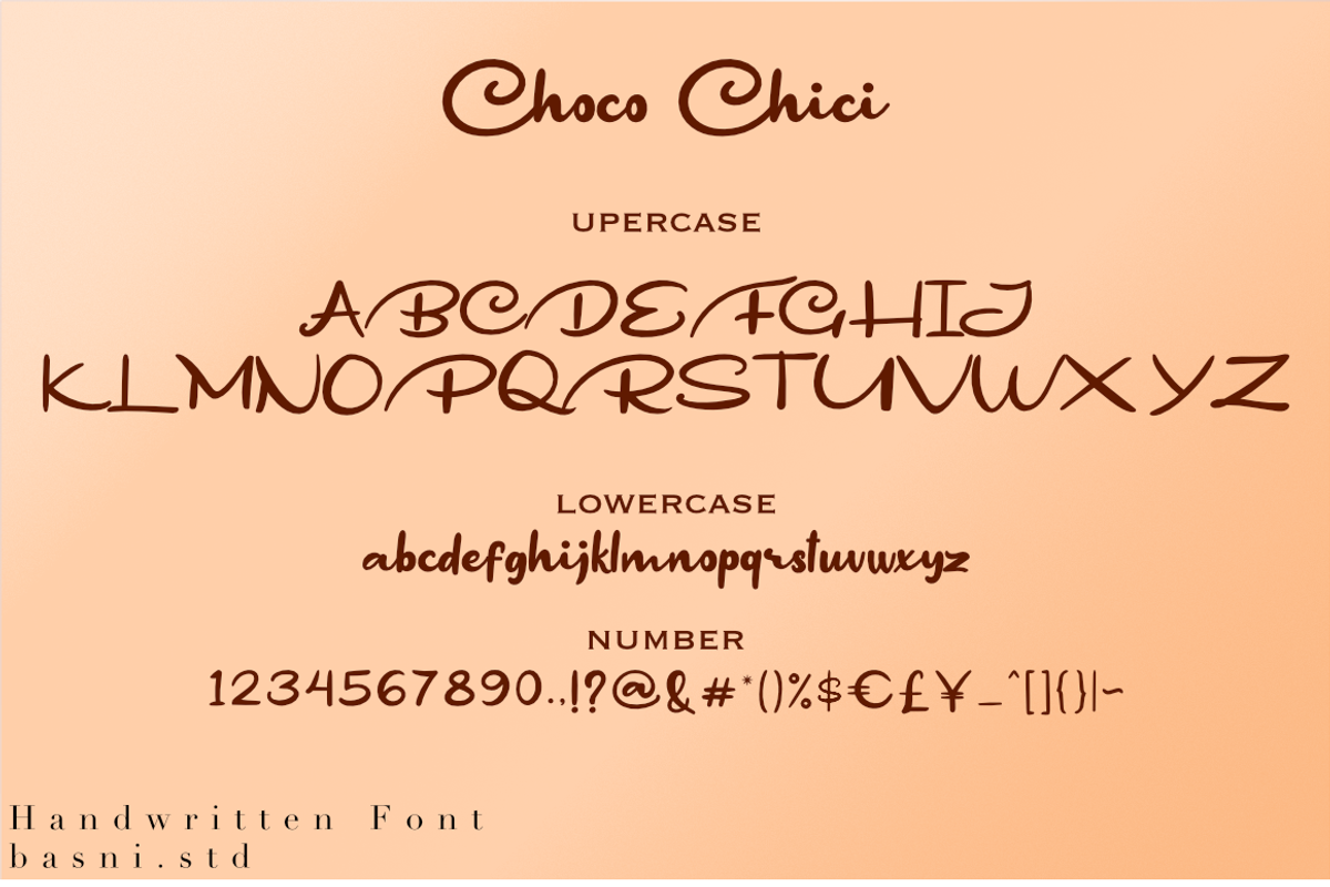 Choco Chici - a Handwritten Font,, a Handwritten Font by Basnistudio (Photo 4 of 5)