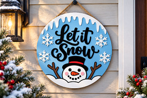 Let It Snow Door Hanger Svg