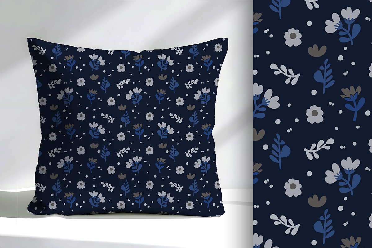 Navy Decorative Floral Seamless, a Pattern Graphic by Sharon Schwalbe (Photo 2 of 4)