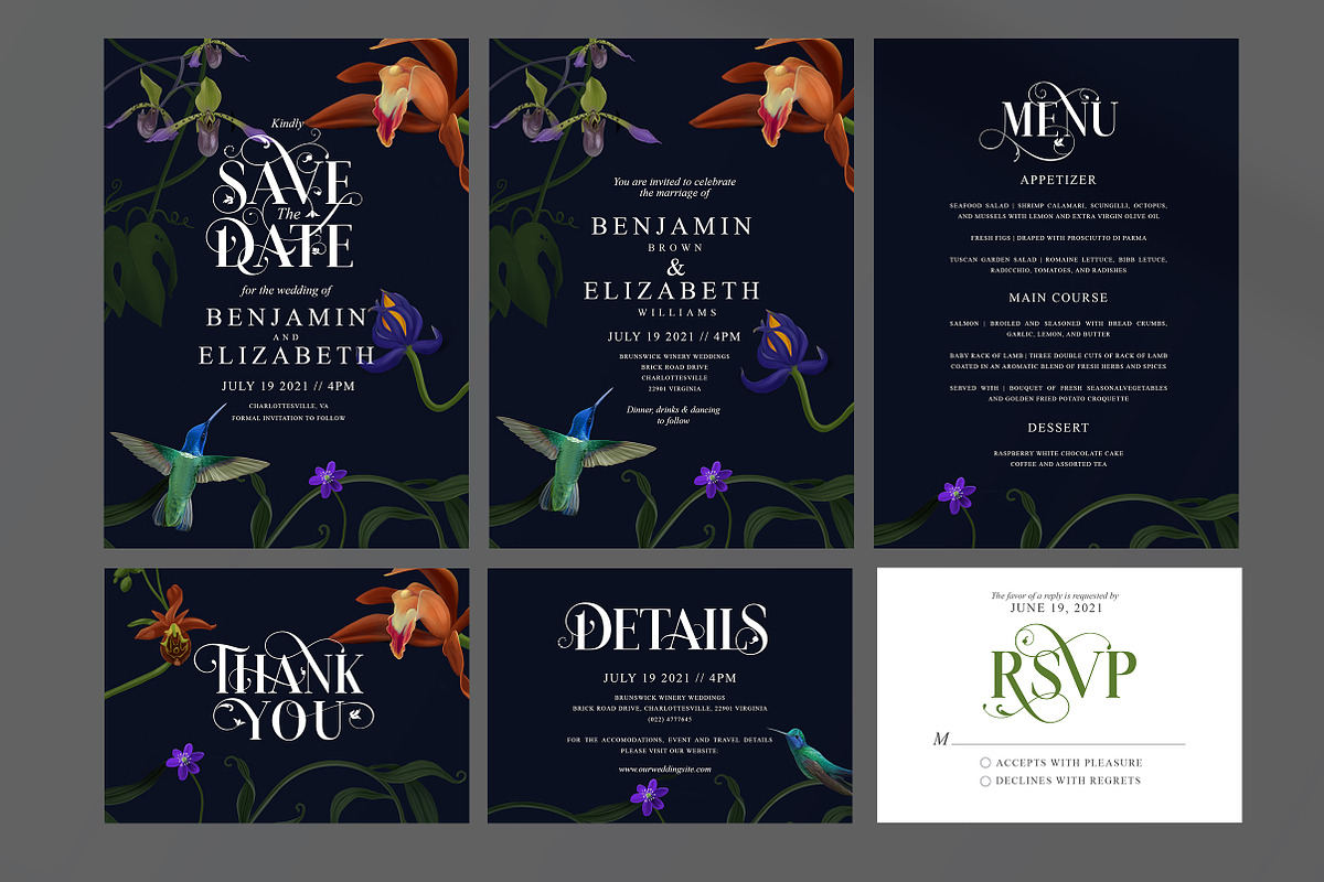 Dark Wedding Invitation Templates, an Invitation Template by vatesdesign (Photo 2 of 5)