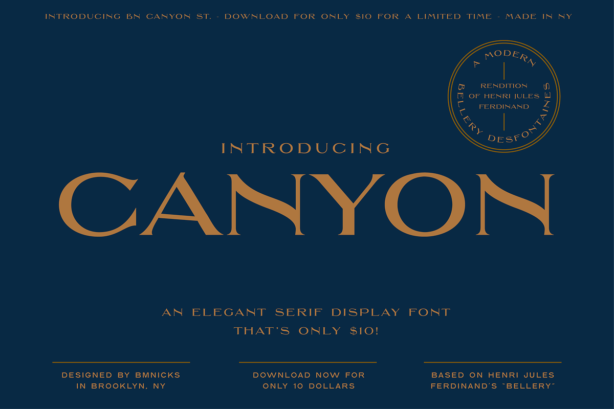 Canyon - An Elegant Serif Typeface, a Sans Serif Font by Bnick (Photo 1 of 9)