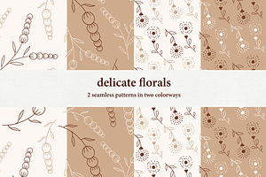 Delicate Florals Pattern Set, Flower