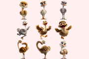 Ostrich PNG Clipart Bundle, a Graphic by M9 Design (Thumbnail 3 of 9)