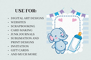 Baby Shower Clipart Bundle, an Illustration by Helospace (Thumbnail 8 of 10)