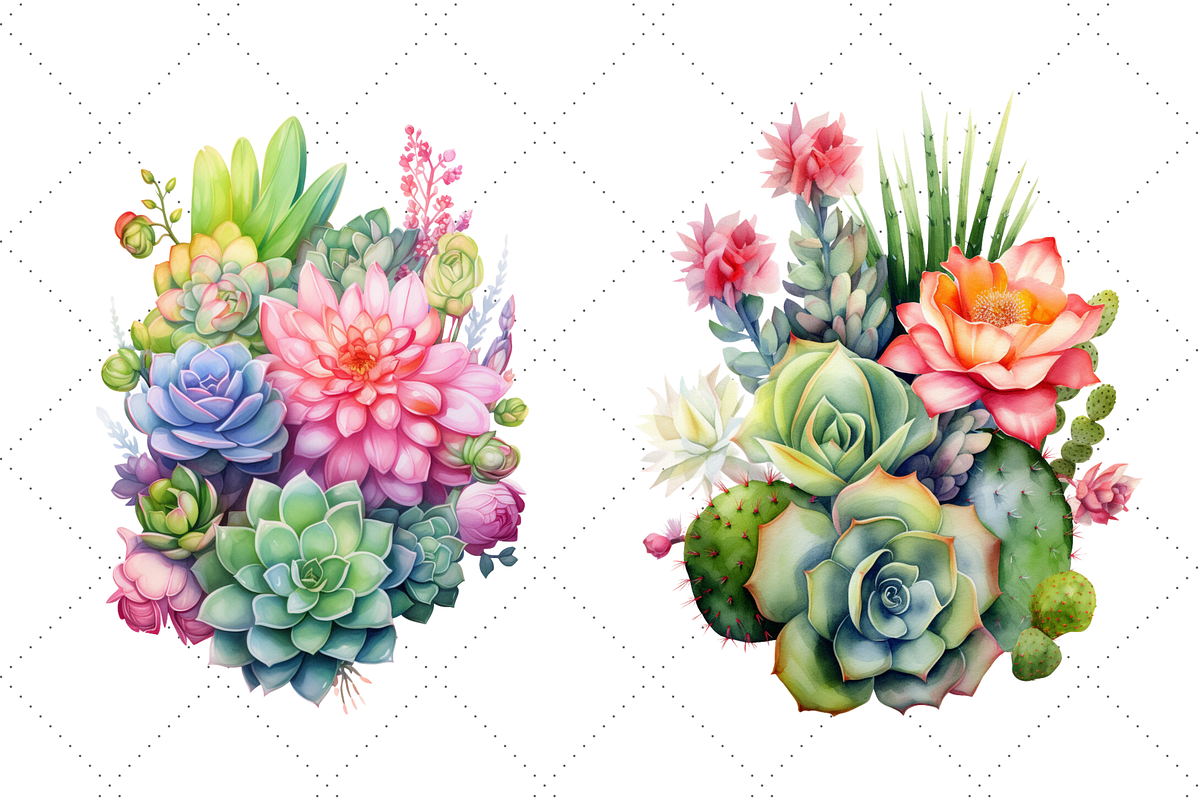 Succulent Variety Sublimation Art, an Illustration by FloridPrintables (Photo 5 of 7)