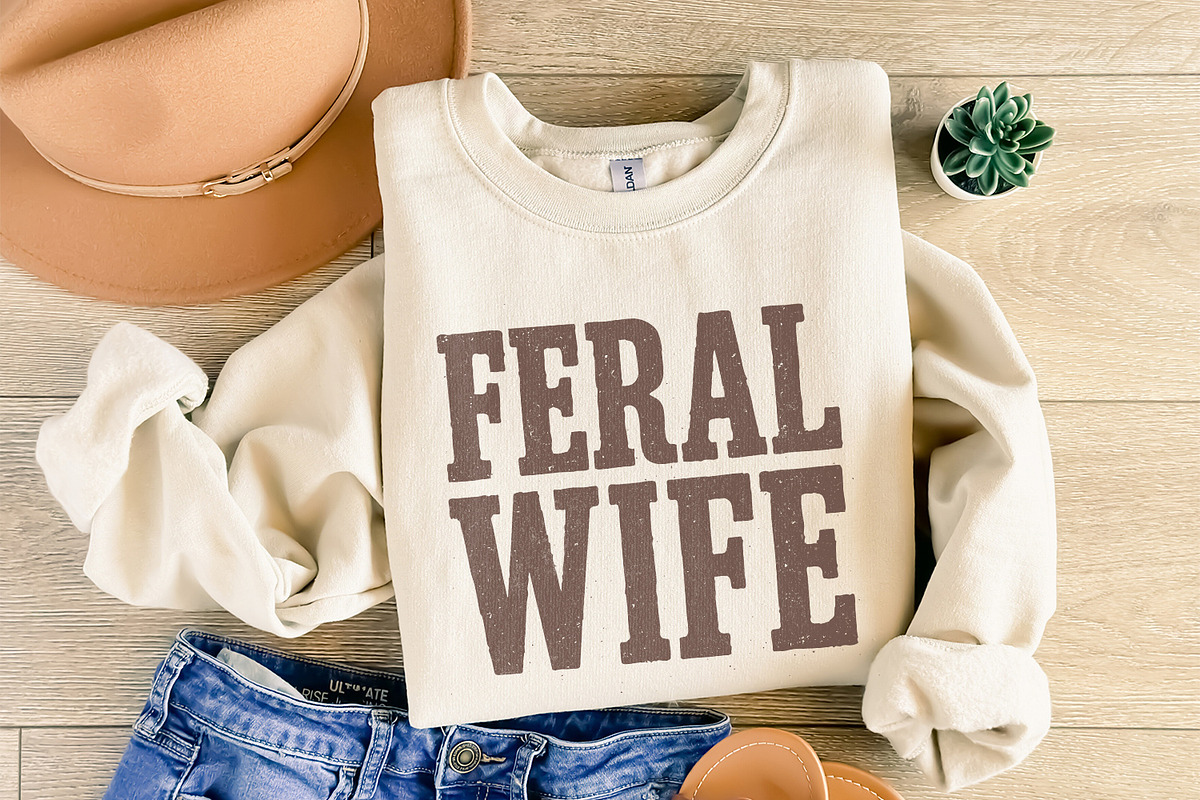 Feral Wife Typography Design, an Illustration by SharpMarketplace (Photo 8 of 9)