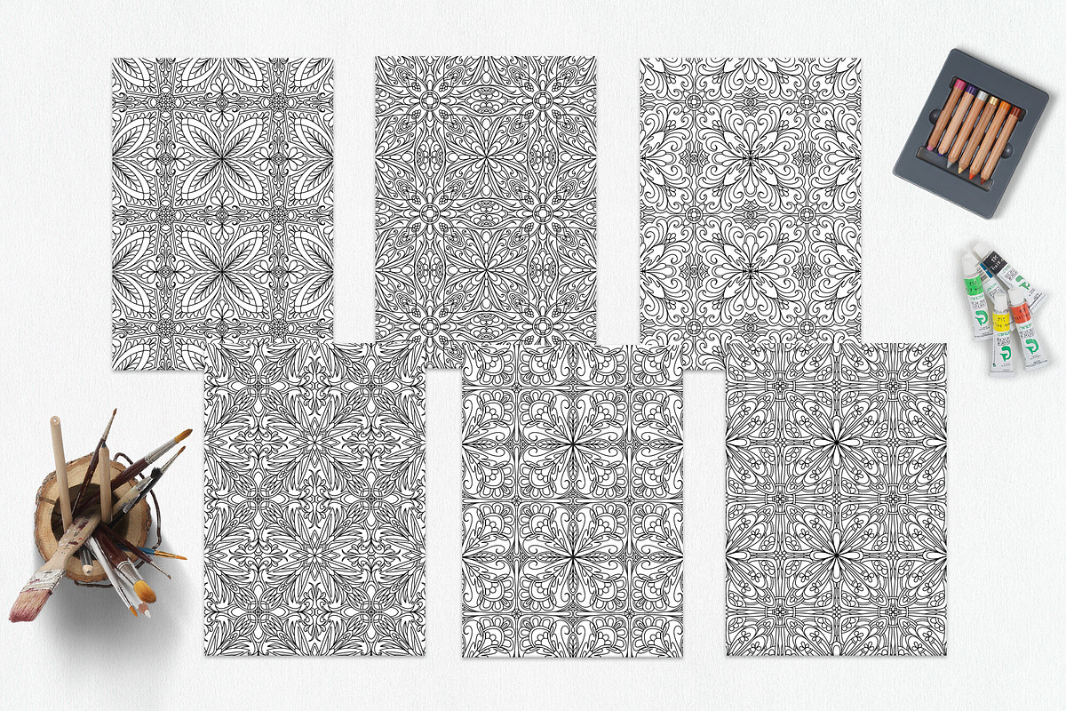 Patterns for coloring PDF,JPG vol-12, a Brochure Template by dnapslvsk (Photo 5 of 6)
