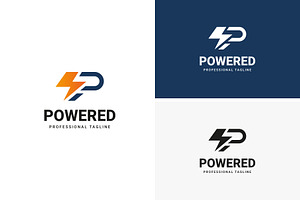 P Letter Powered Logo Design