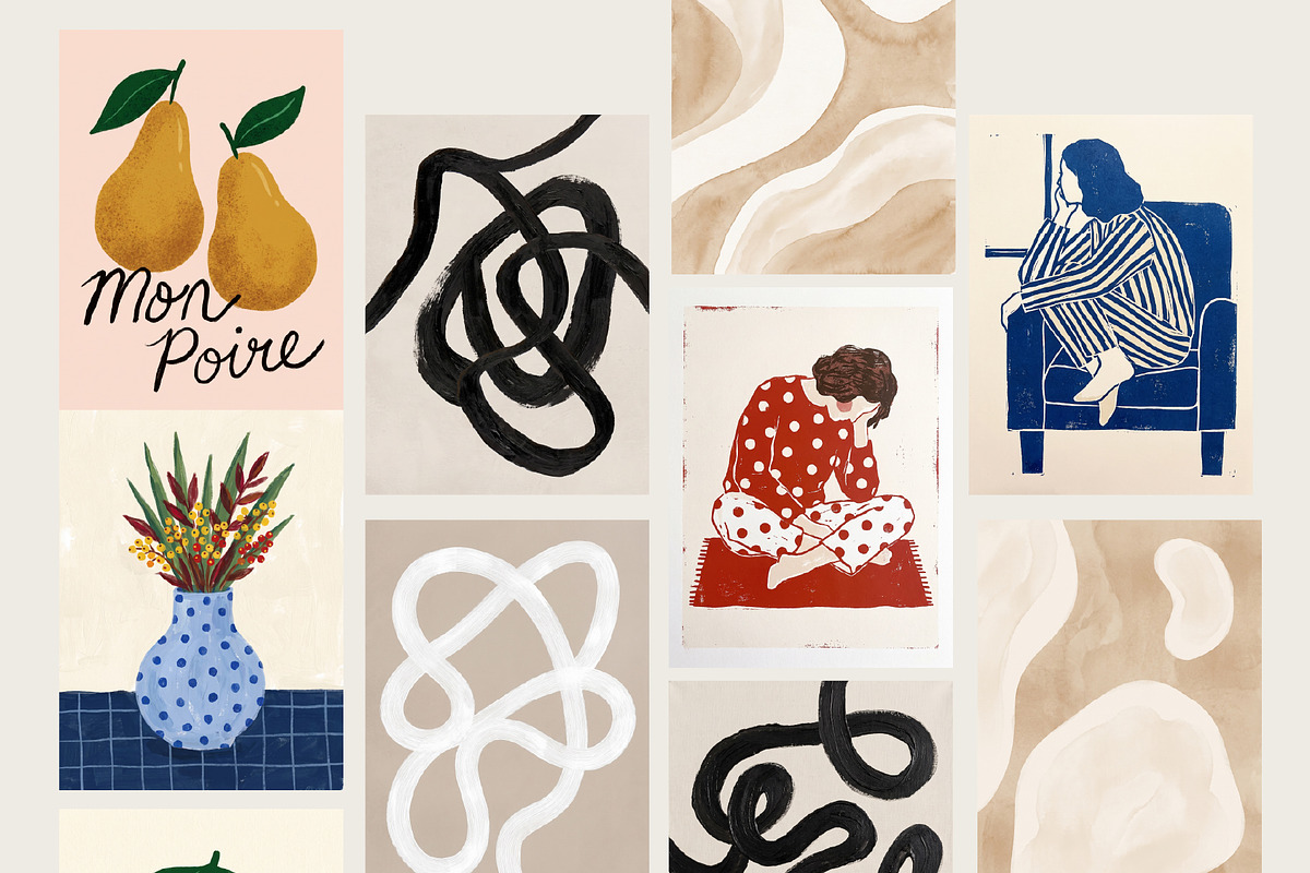 CONTEMPORARY ART PRINTS - 200 Bundle, a Background Graphic by Tomasz Ganclerz (Photo 10 of 14)