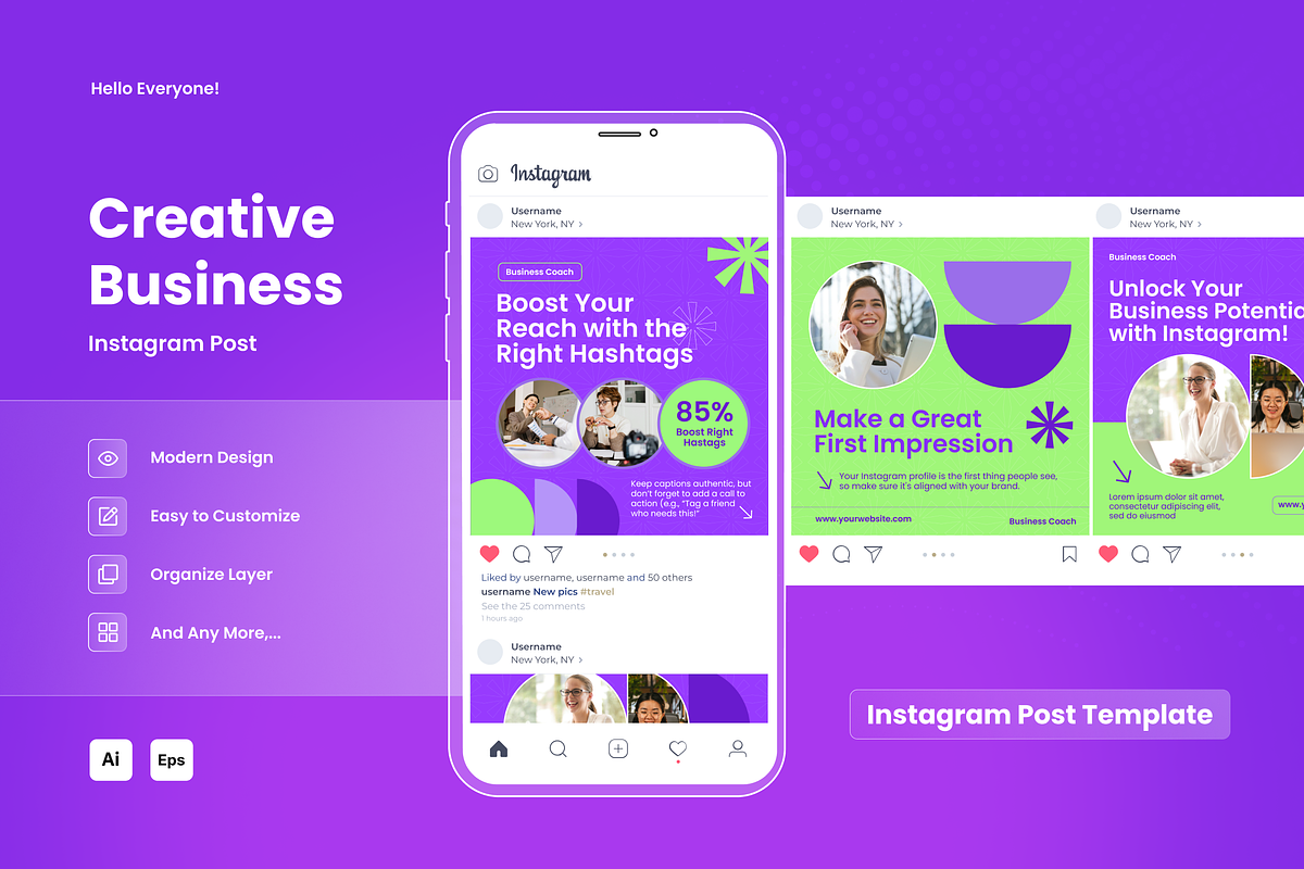 Creative Business Instagram Post, a Social Media Template by SquidPixey (Photo 1 of 6)