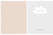 baby shower cards & seamless pattern, a Seasonal Illustration by Pokraky (Thumbnail 3 of 6)