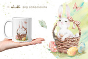 Easter Rabbits watercolor clipart, an Animal Illustration by Eva Kleinman (Thumbnail 8 of 14)