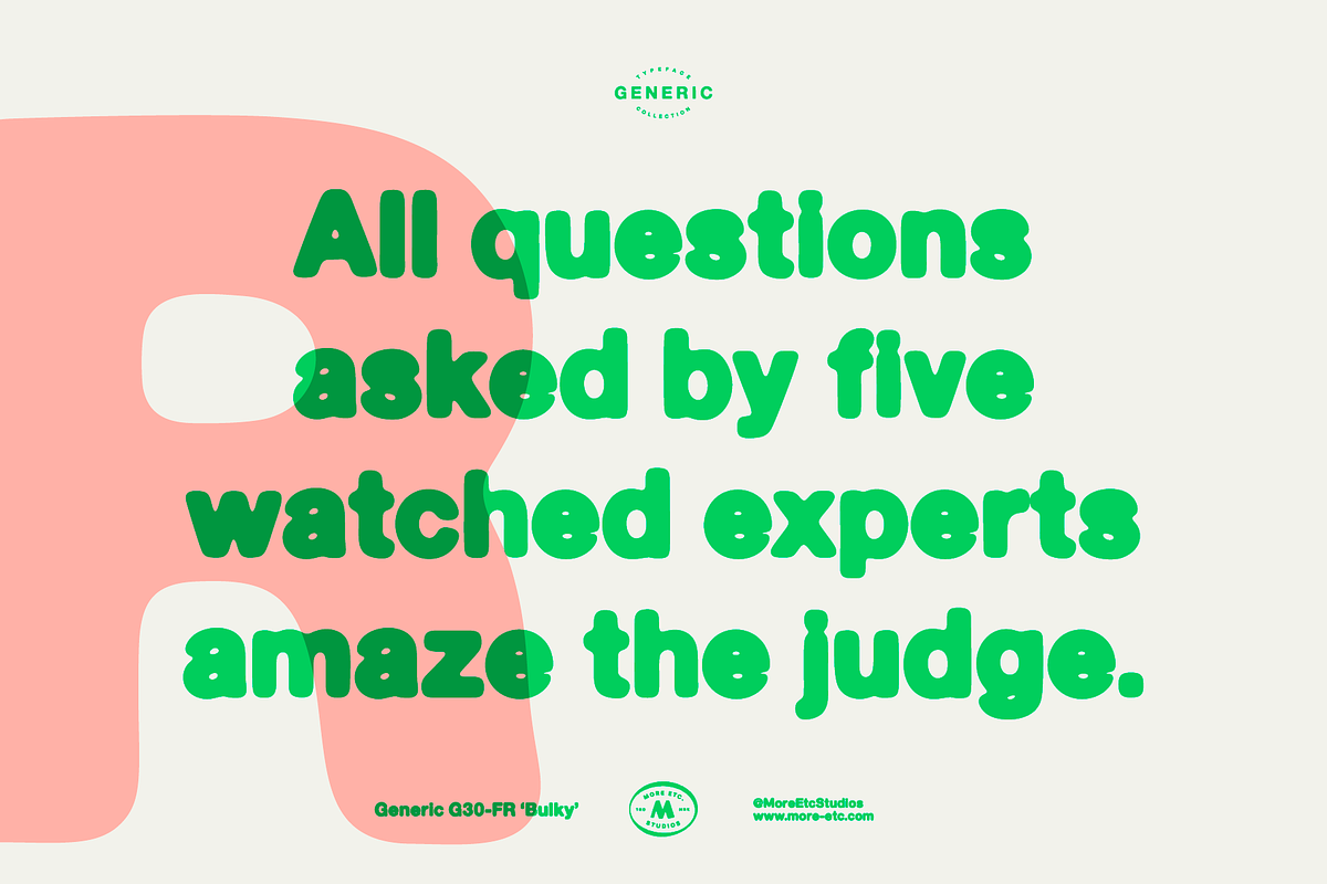 Generic – Formal Release (3 Fonts), a Sans Serif Font by More Etc. Studios (Photo 6 of 10)