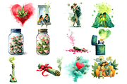 Valentines Day Marijuana Clipart, a Decorative Illustration by stickermadness (Thumbnail 2 of 4)