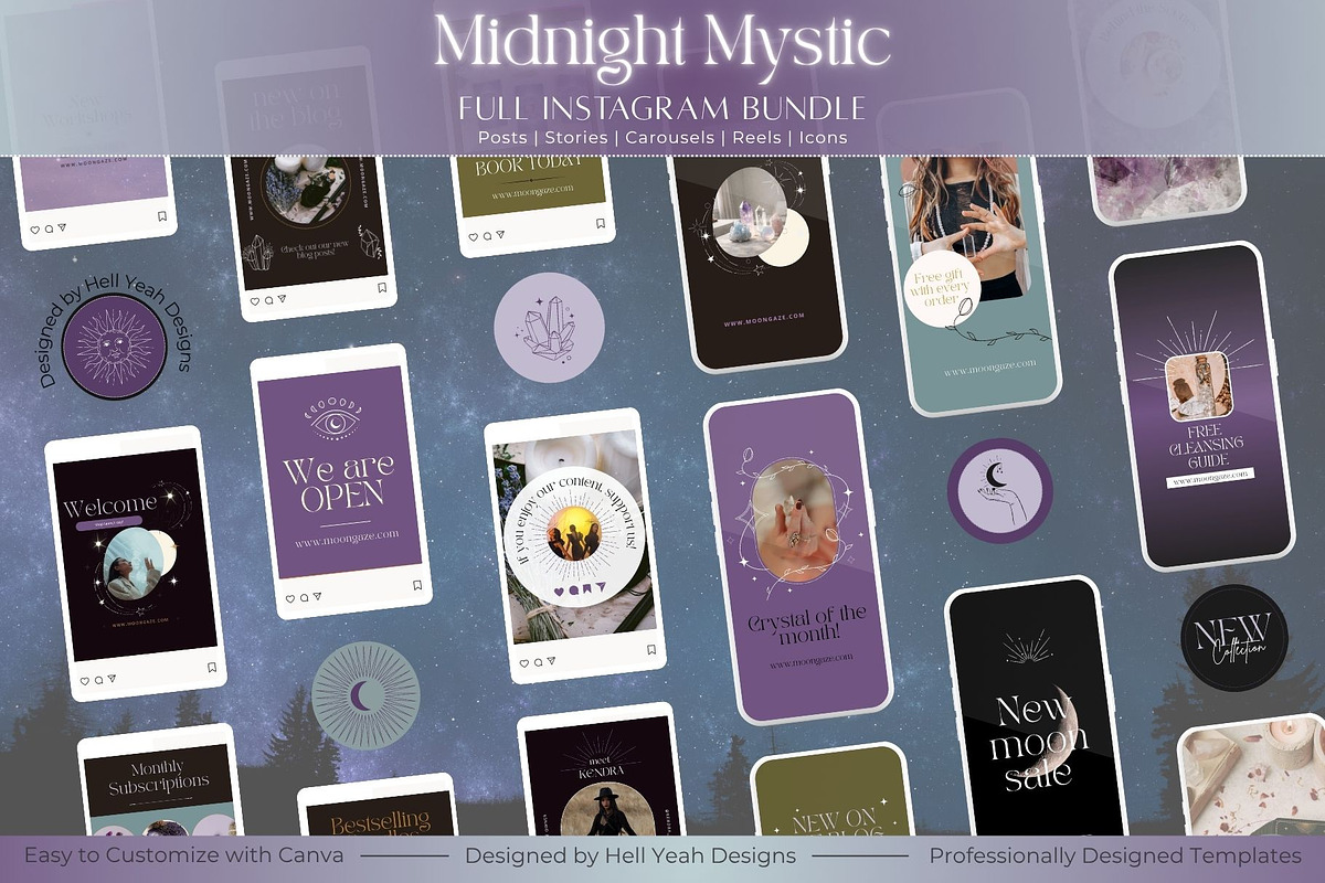 Midnight Instagram Templates Bundle, a Social Media Template by Hell Yeah Designs (Photo 13 of 13)