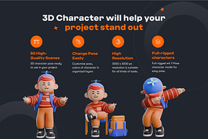 Boy 3D Character Poses