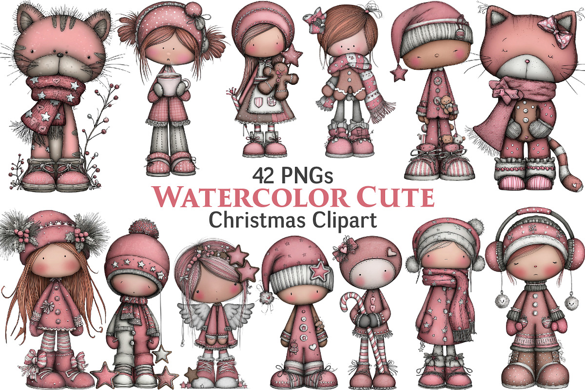 Cute Christmas Clipart, an Illustration by Pixels.Craft (Photo 1 of 5)
