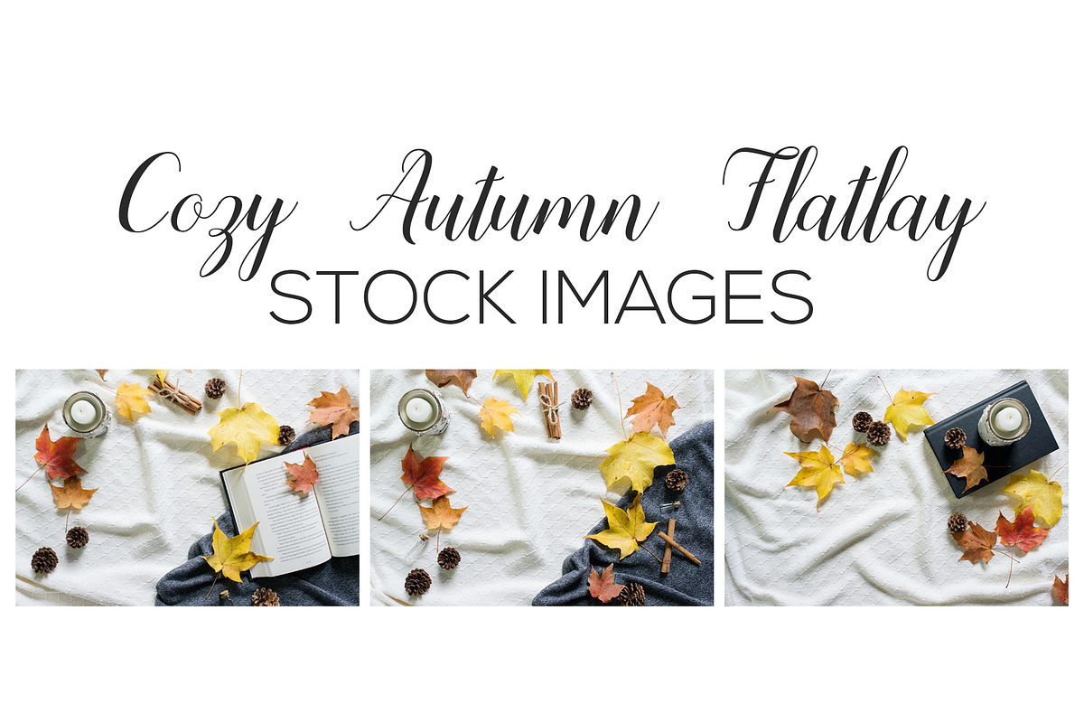 Cozy Autumn Flatlay Stock Images, a Print Template by Glimmer