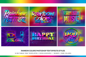 Rainbow Colors Photoshop Text Effect