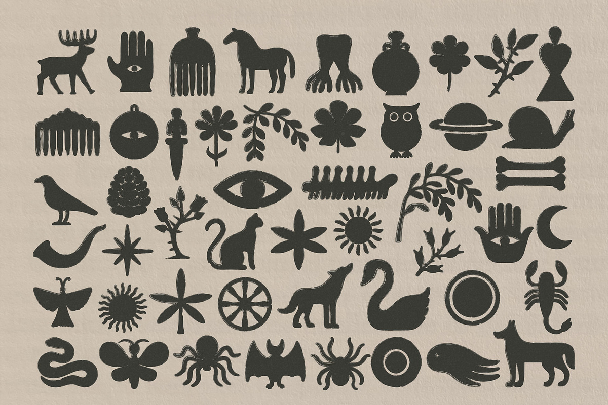 Mystic Nature: 100 Textured Symbols, an Object Illustration by Veyla (Photo 5 of 14)