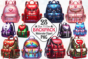 back to school backpack clipart, an Illustration by RobertsArt (Thumbnail 1 of 7)
