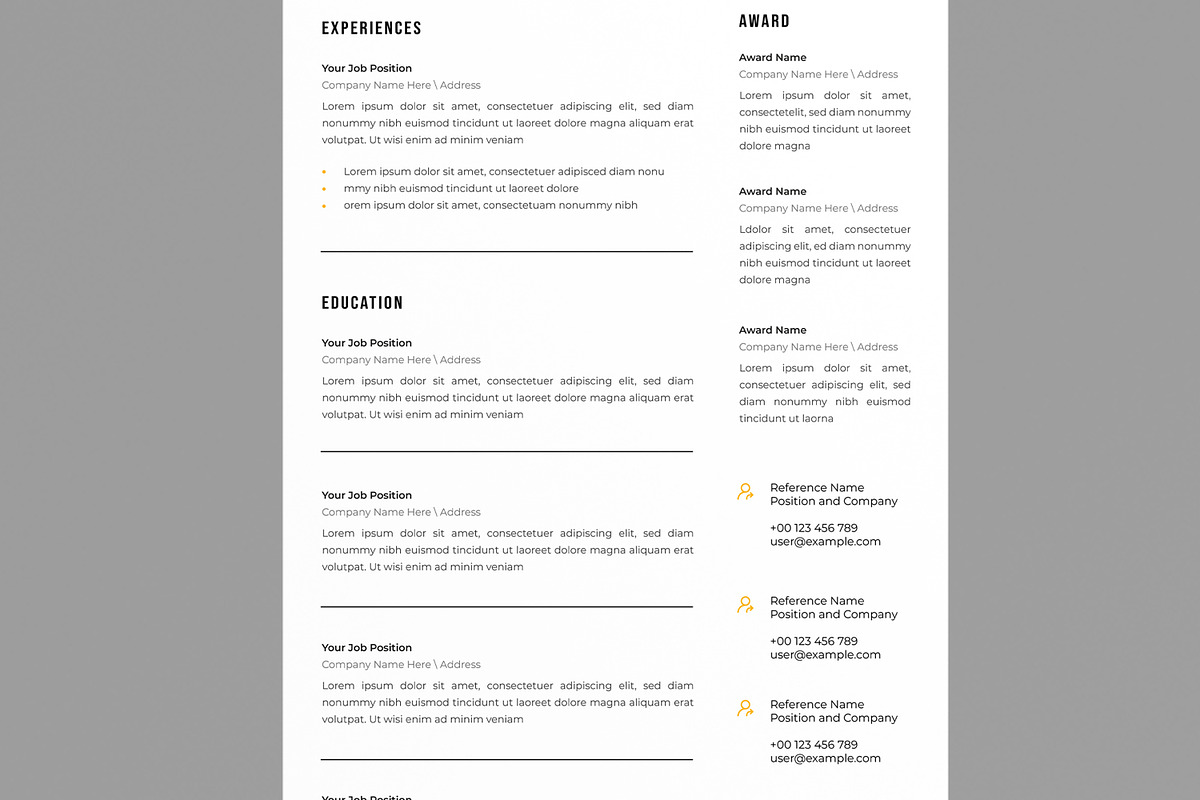 Modern Resume Layout, a Resume Template by MightyDesign (Photo 2 of 8)