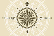 Vintage Compass Rose, an Illustration by Retro Graphics (Thumbnail 1 of 2)