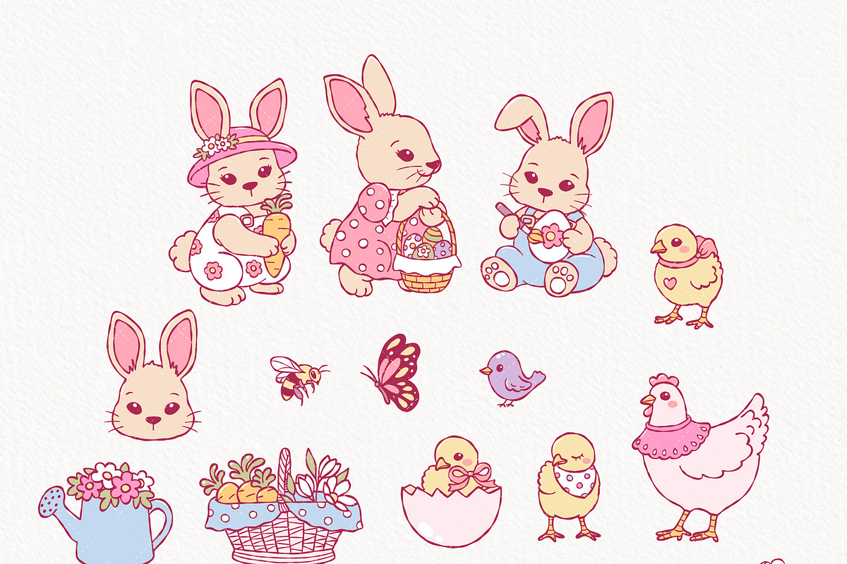 Easter Village Clipart | Hand Drawn, a Seasonal Illustration by TitaLivingArt (Photo 3 of 10)