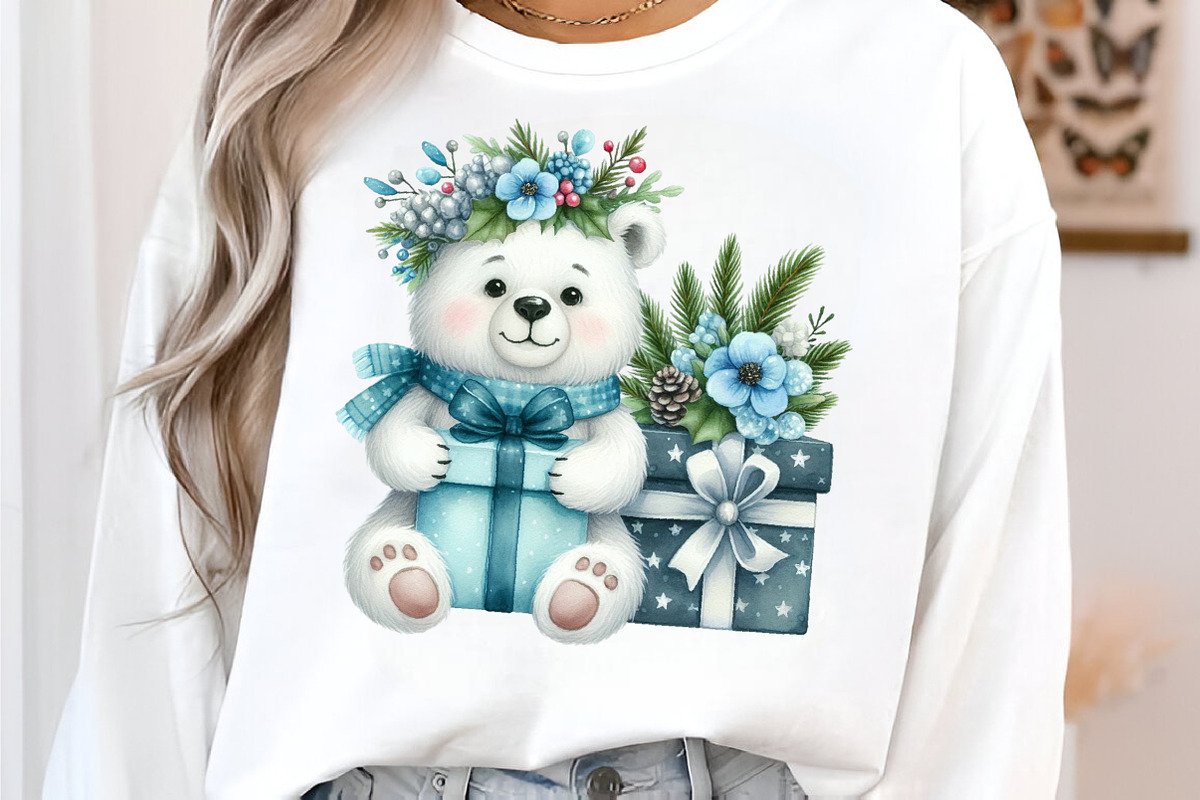 Christmas Polar Bear Clipart Bundle, an Illustration by SinaCreation (Photo 5 of 7)