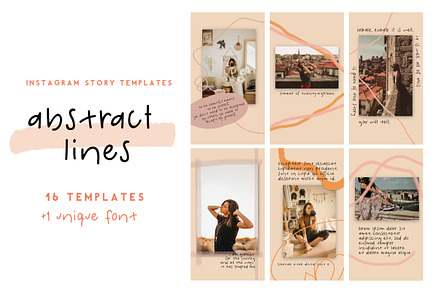 Abstract Lines - Templates + Font