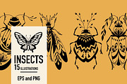 Insects. Graphic clipart + patterns., a Wallpaper Graphic by heyXeni (Thumbnail 1 of 5)