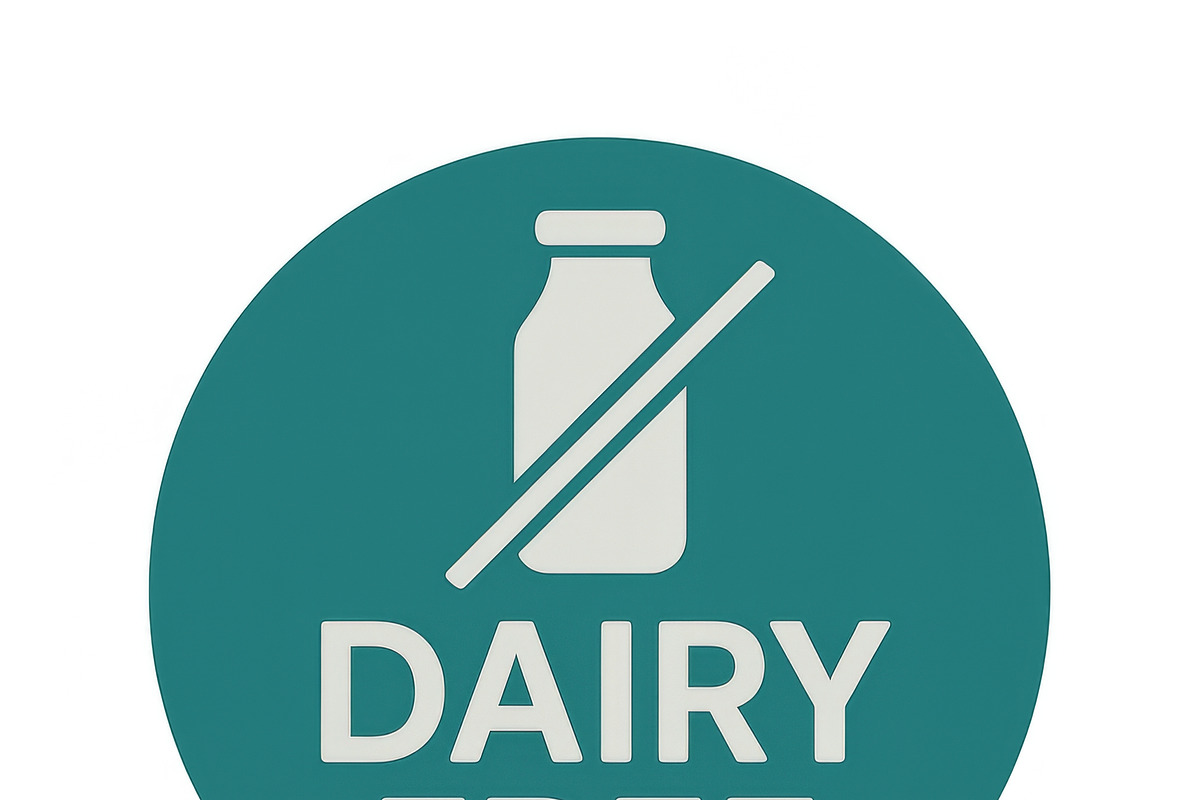 Dairy free food label sticker isolat, an Illustration by Dvoevnore photos
