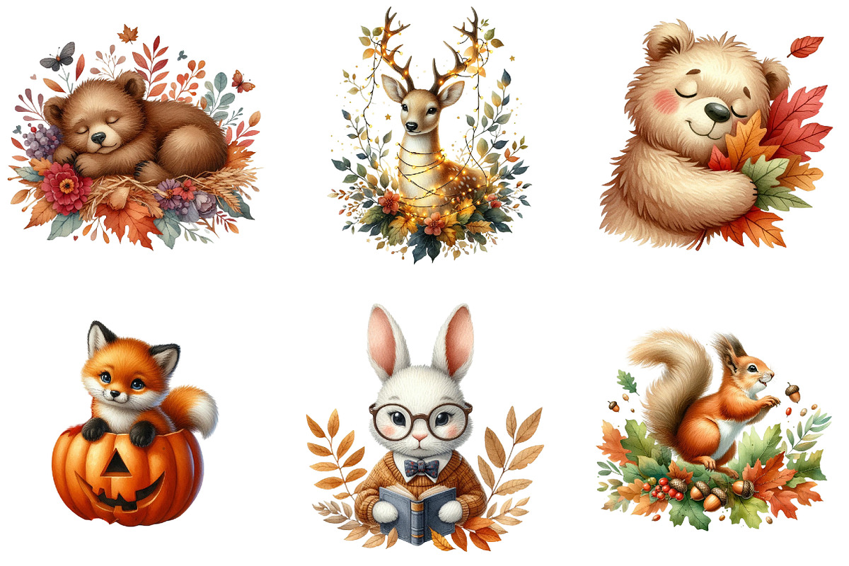Autumn Forest Animal Sublimation, an Illustration by DreamArtGraphic (Photo 2 of 5)