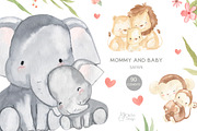 MOTHER AND BABY. Safari animal, an Animal Illustration by OlliArtDesign (Thumbnail 1 of 10)