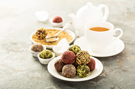 Healthy truffles with dates and nuts containing healthy, truffles, and dates, a Food & Drink Photo by farwasser