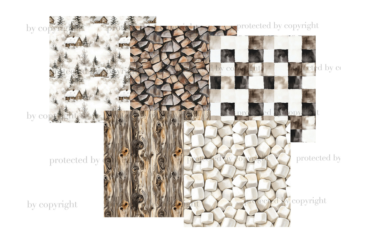 Cozy Cabin Pattern | Winter Pattern, a Pattern Graphic by GlamArtZhanna (Photo 3 of 4)