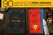 90 Linear Style Menu Designs, a Templates & Theme by Kursat Unsal (Thumbnail 1 of 23)