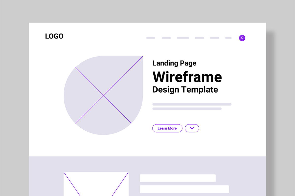Modern Landing Page Wireframe, a Wireframe Template by MightyDesign (Photo 2 of 9)