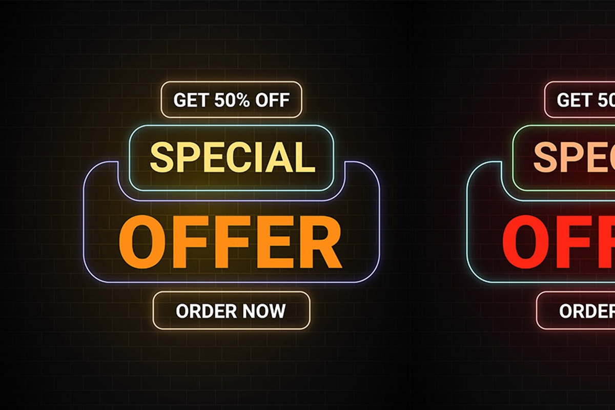 Sale Promotions Vector Neon Bundle, a Decorative Illustration by Photoshop Action (Photo 4 of 15)