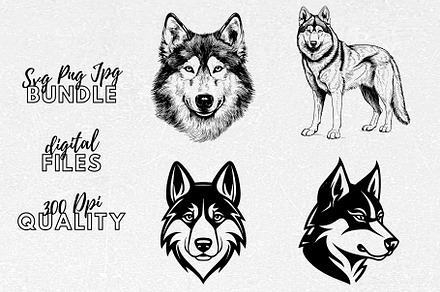 Siberian Husky SVG - Dog  Clipart