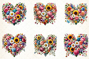Flower Hearts Valentines Day Clipart, an Illustration by DreamCafeArt (Thumbnail 3 of 5)