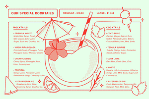 Summer Cocktails Vector Illustration