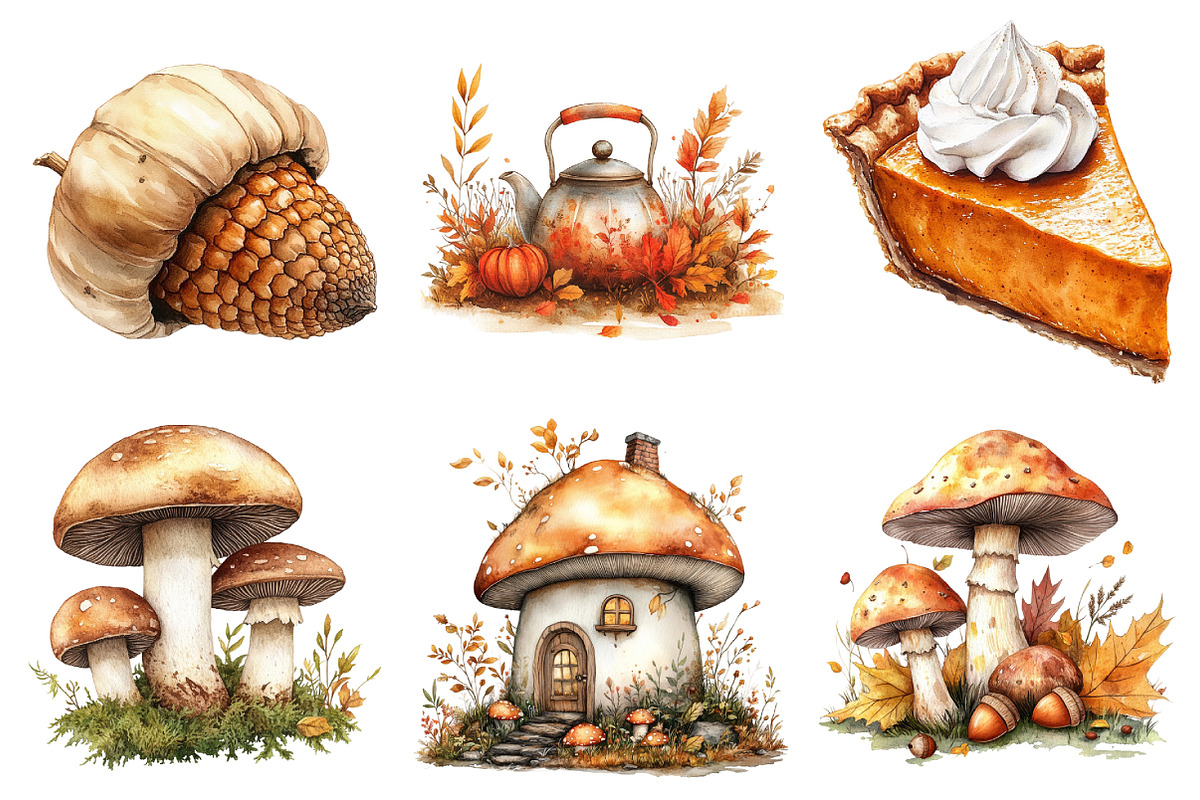 Cozy Fall Autumn Watercolor Clipart, an Illustration by Daily.Designs (Photo 4 of 5)