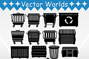 Flat Dumpsters SVG, Dumpsters SVG, an Object Graphic by VectorWorlds (Thumbnail 3 of 3)