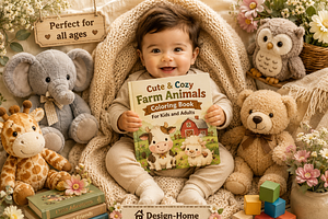 Cute & Cozy Farm Animals Color Book, a Person Illustration by Design Home