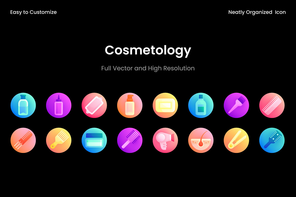 Cosmetology Beauty Icons, a Duotone Icon by Wencory (Photo 2 of 2)